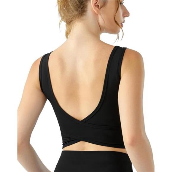 Tank Top with Built in Bra for Women Square Neck Stretchy Workout Cami Tank - Picture 7 of 7